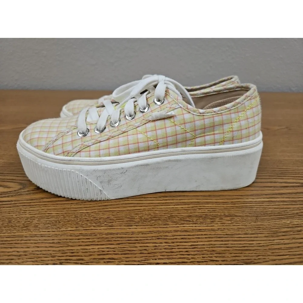 Dr. Scholls FUNDAY Original Collection Yelliw Plaid Platform Sneakers Wms‎ 8.5